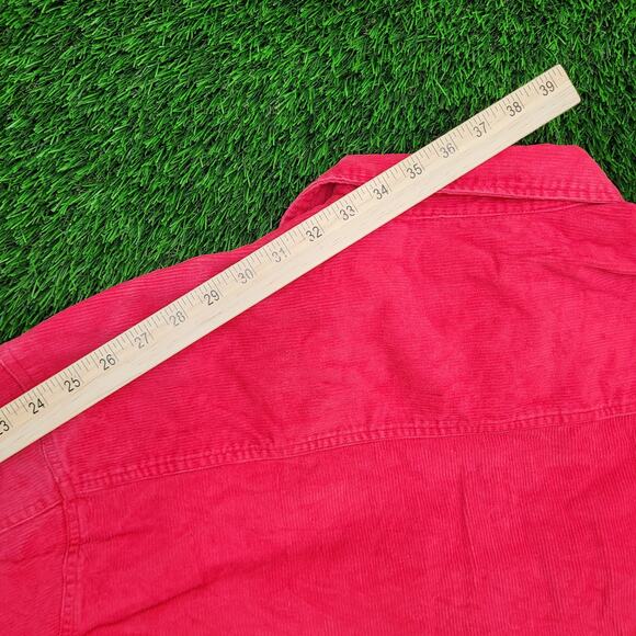 Marlboro Corduroy 1/4-Zip Polo Shirt Large 27x32 Baggy Red - Picture 13 of 16